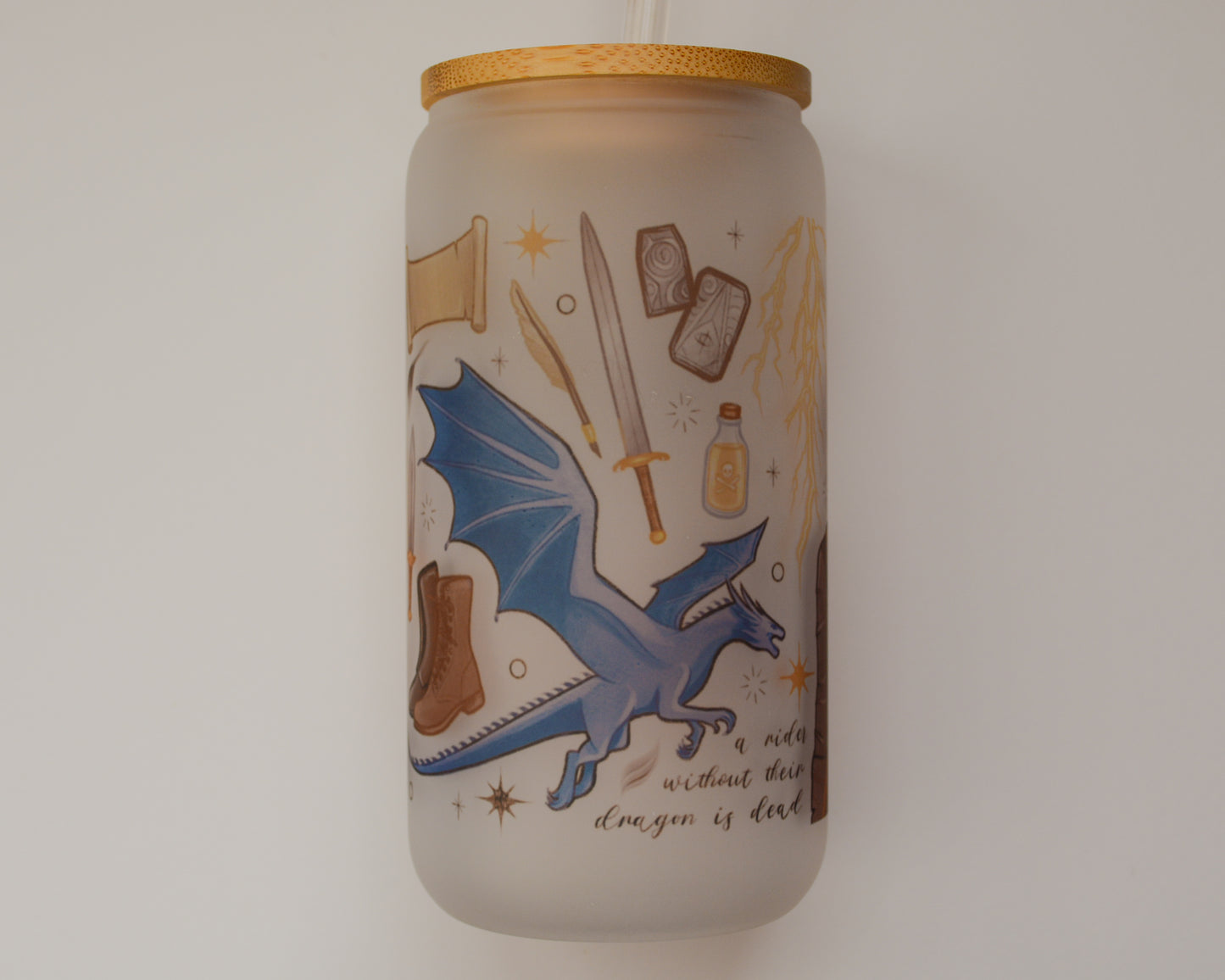 Dragon Rider Frosted Glass Cup | Bookish Inspired