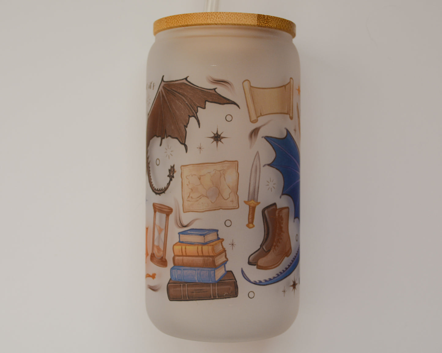 Dragon Rider Frosted Glass Cup | Bookish Inspired