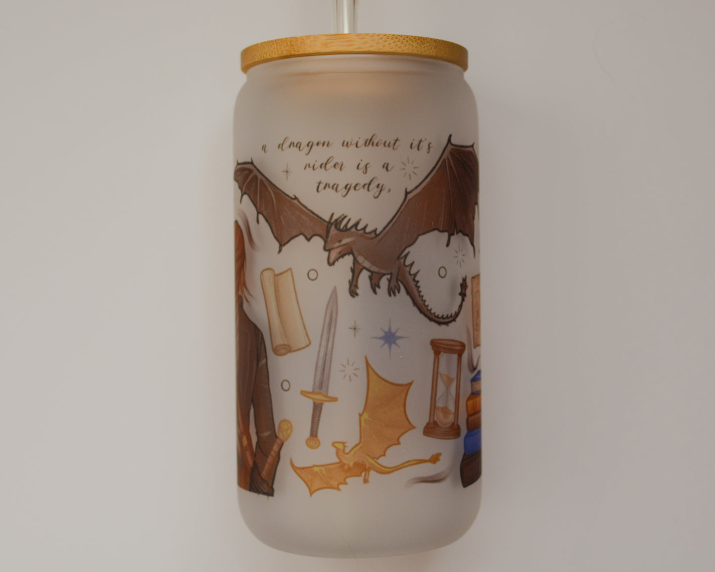 Dragon Rider Frosted Glass Cup | Bookish Inspired