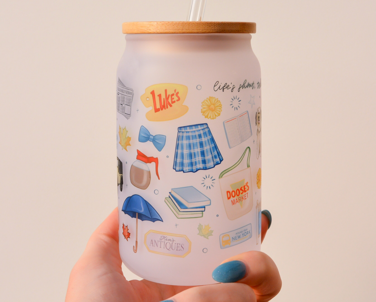 Gilmore Frosted Glass Cup | Bookish Inspired