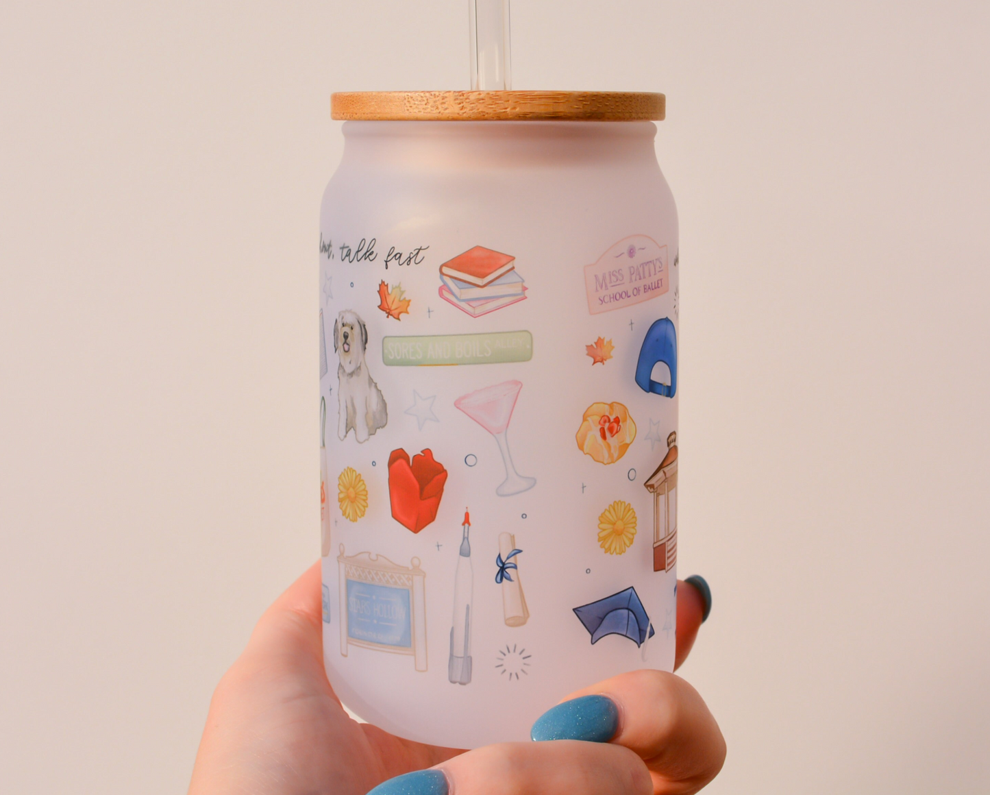 Gilmore Frosted Glass Cup | Bookish Inspired