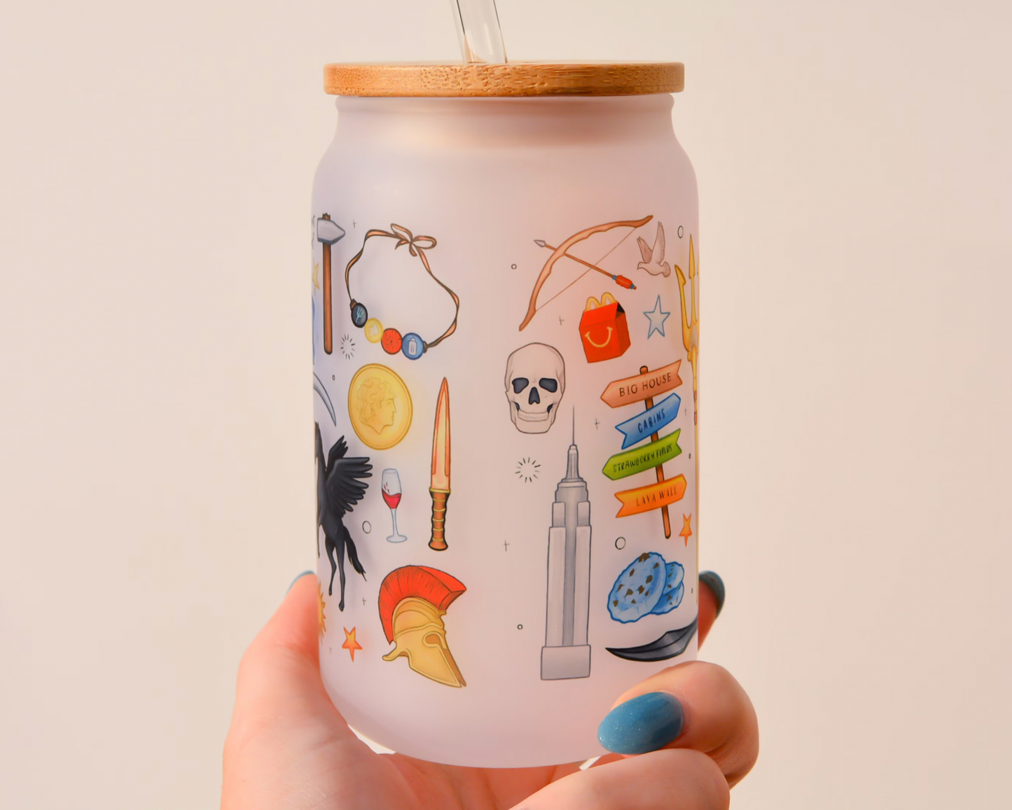 PJO Frosted Glass Cup | Bookish Inspired