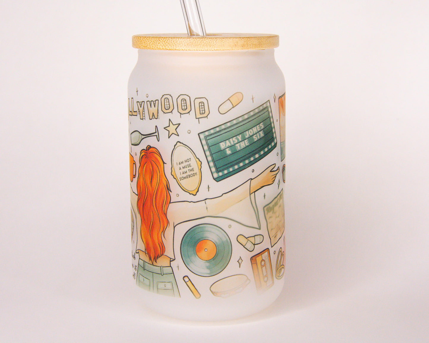 Daisy Frosted Glass Cup | Bookish Inspired