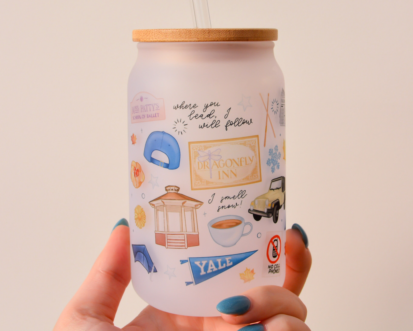 Gilmore Frosted Glass Cup | Bookish Inspired