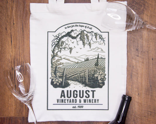 August Vineyards Tote Bag | Music Inspired